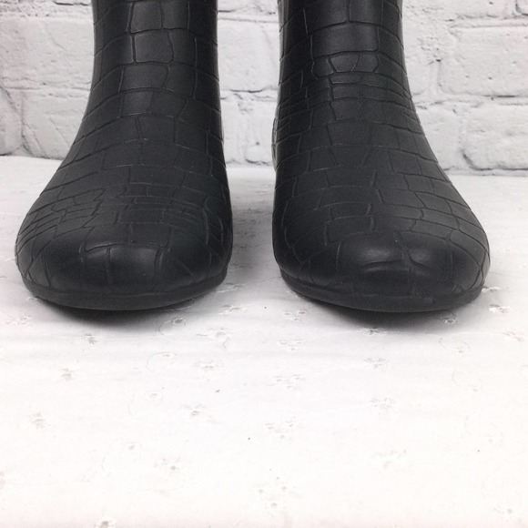 Carlo Pazolini Women's Round Toe Lined Rubber Pull On Ankle Rain Boot Black 8 - Picture 5 of 13